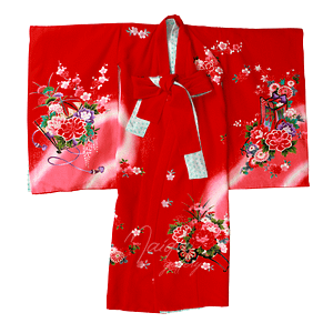 Kimono Kids Red Flowers