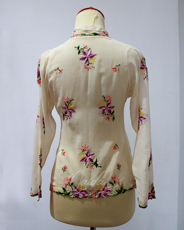 Kebaya Antik BW - Embroidery Ungu Pink