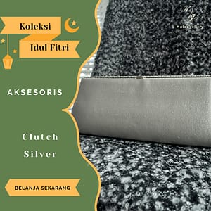 Clutch Silver Glittery